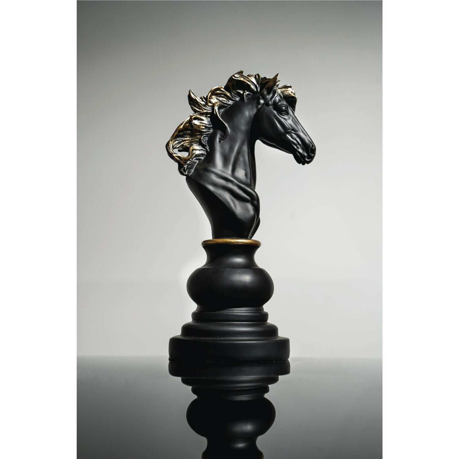 Black & Gold Horse Chess Piece - Our Black & Gold Chess Pieces are the perfect addition to any space. Made-to-order pieces are also available.